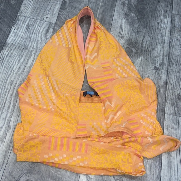EVA FRANCO NWOT ORANGE Creamsicle Summer Wrap Halter Top - Picture 2 of 6